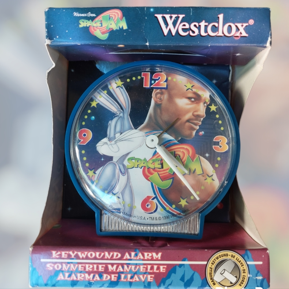 Vintage 1996 Space Jam Michael Jordan Westclox Clock MJ 23 Basketball Movie NBA